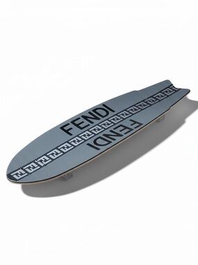 Fendi Gray-Blue Graphic Logo Skateboard Deck